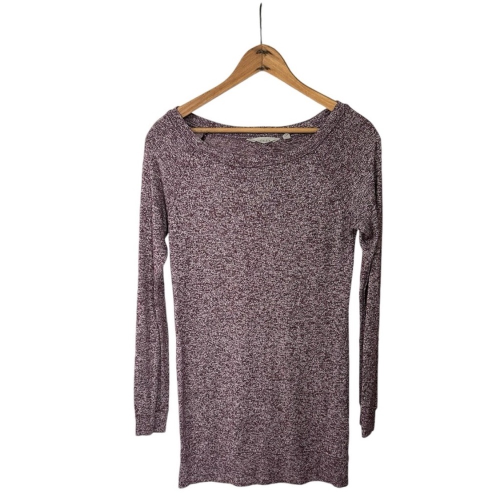 Athleta | Women’s Purple/White Heather Long Sleeve Knit Leggings Tunic Top, XXS